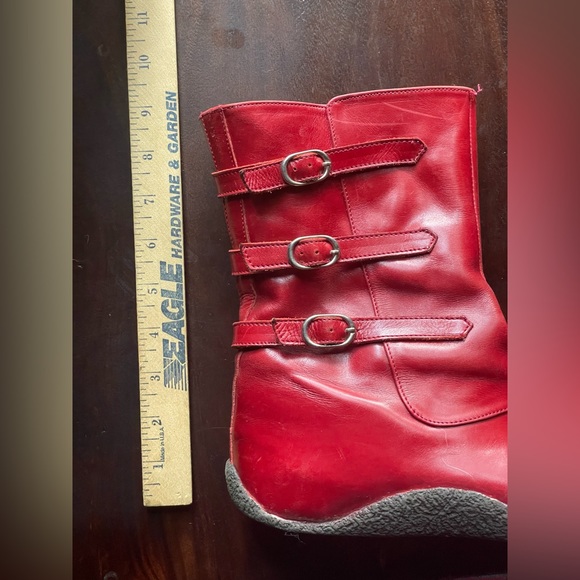 giraudon new york red buckle boots - Picture 2 of 11